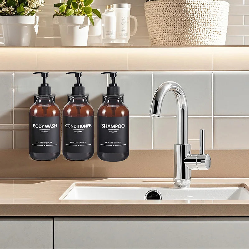 500ml Amber Shampoo Shower Gel Bottles