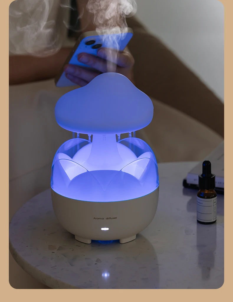 Aroma Diffuser – Ultrasonic Humidifier with Soft Light & Water Drop Sounds