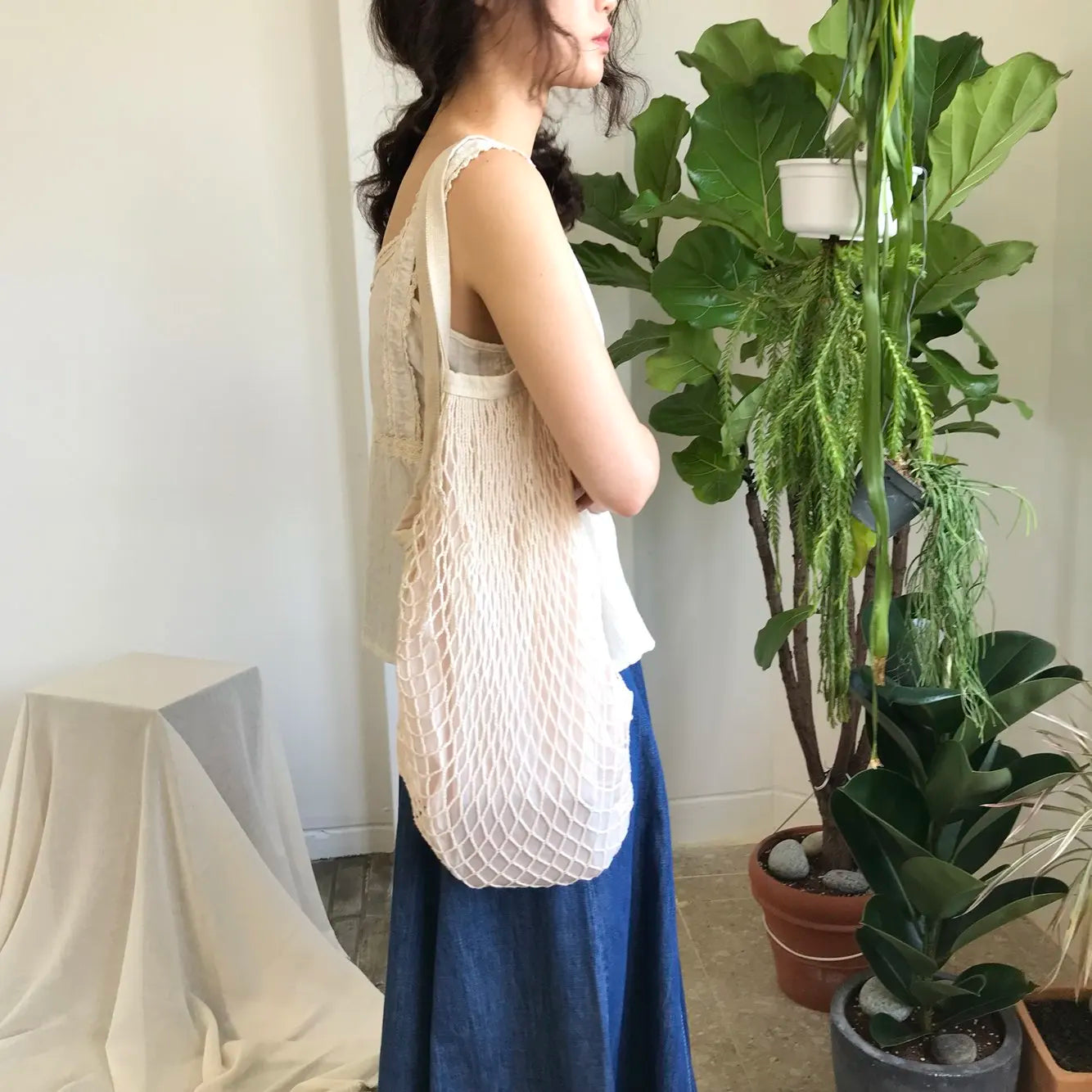 Cotton Mesh Shopping Bag Reusable