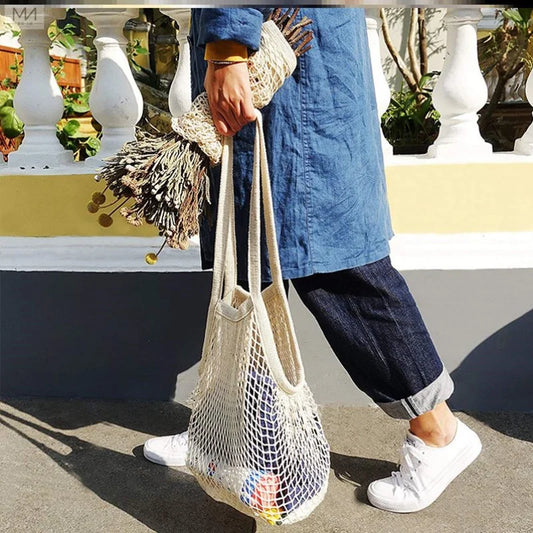 Cotton Mesh Shopping Bag Reusable