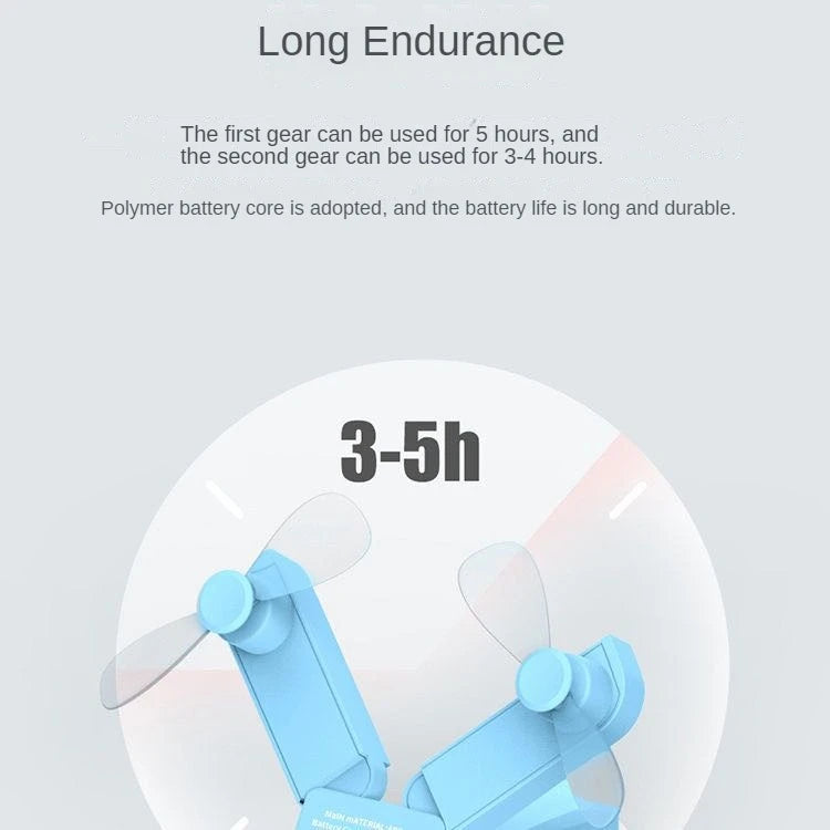 Dual-Head Foldable Mini Fan – USB Rechargeable