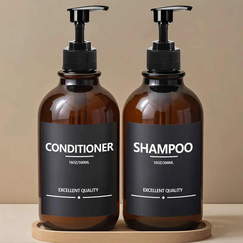 500ml Amber Shampoo Shower Gel Bottles