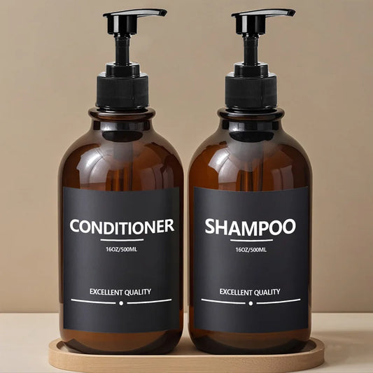 500ml Amber Shampoo Shower Gel Bottles
