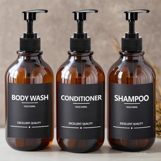 500ml Amber Shampoo Shower Gel Bottles