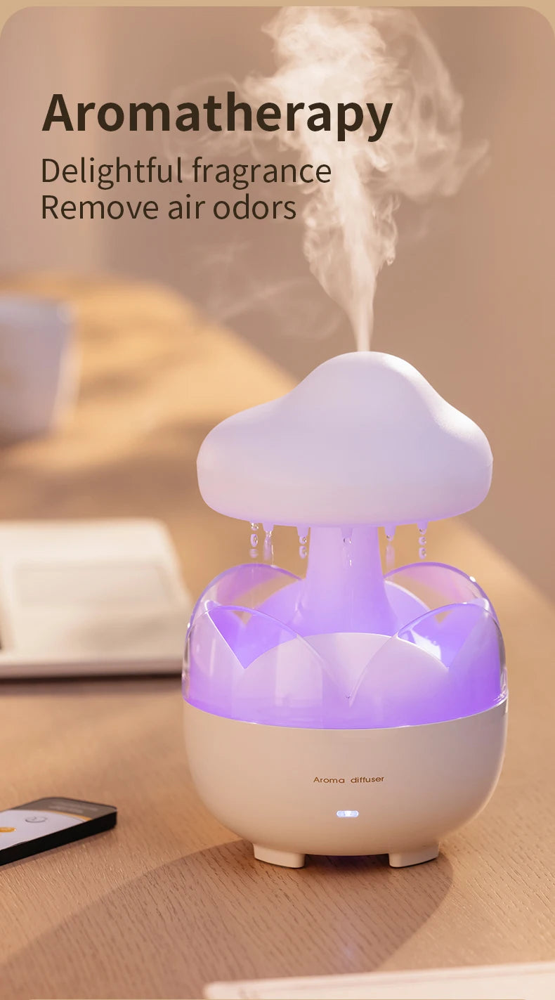 Aroma Diffuser – Ultrasonic Humidifier with Soft Light & Water Drop Sounds